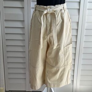 Anthropologie Maeve Wide-Leg Utility Culottes Pants. Size: L Color: Tan